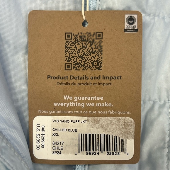 Patagonia NWT Nano Puff Jacket Women’s Size XXL 2XL Chilled Blue - Picture 10 of 13